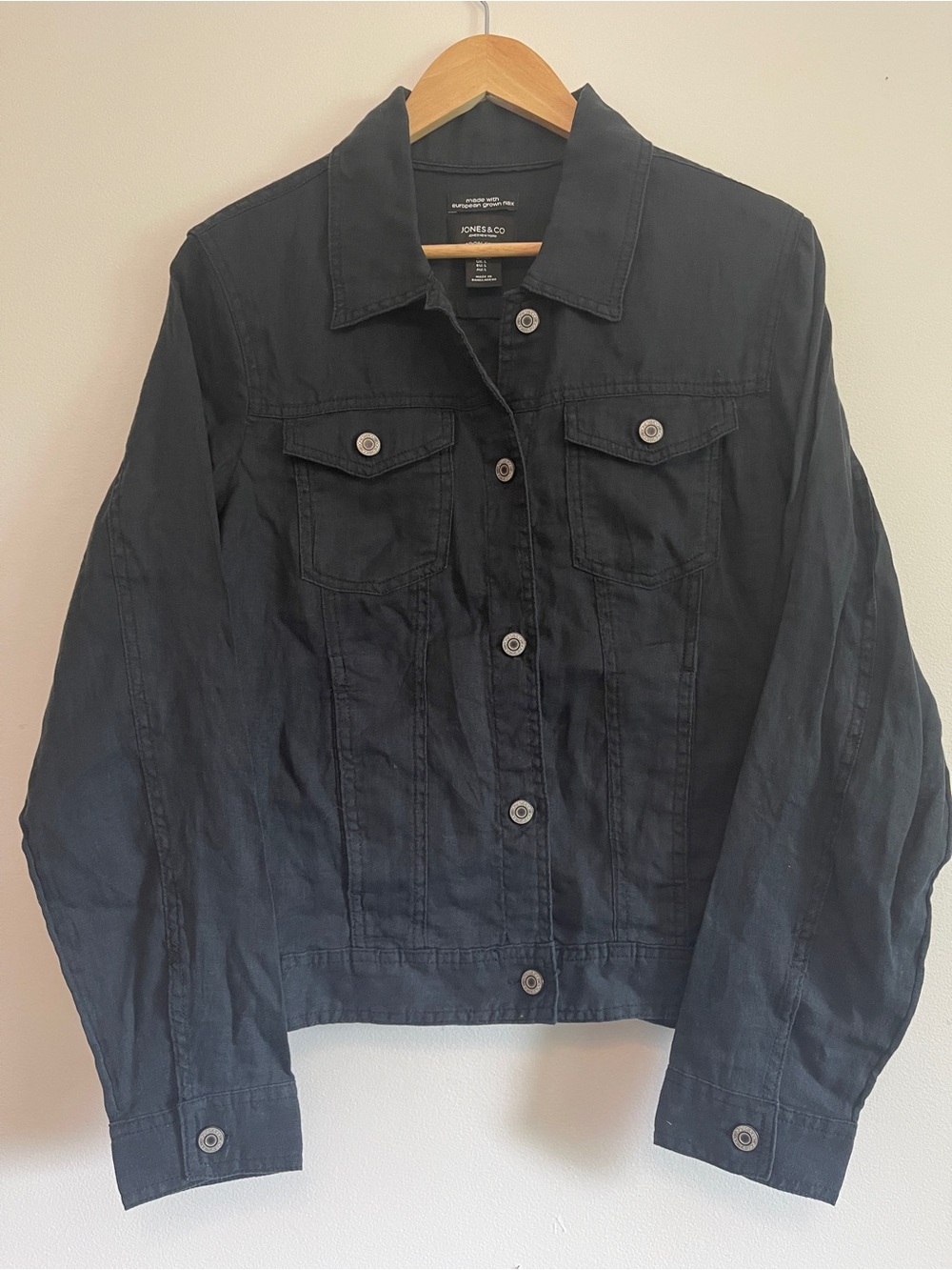 Jones New York Black Denim Jean Jacket